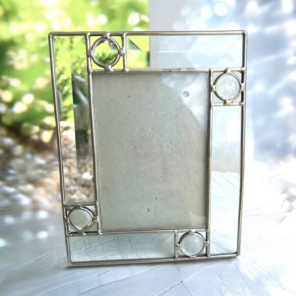 Geometric Glass & Metal Picture Frame 5" x 7" - Picture 10 of 13
